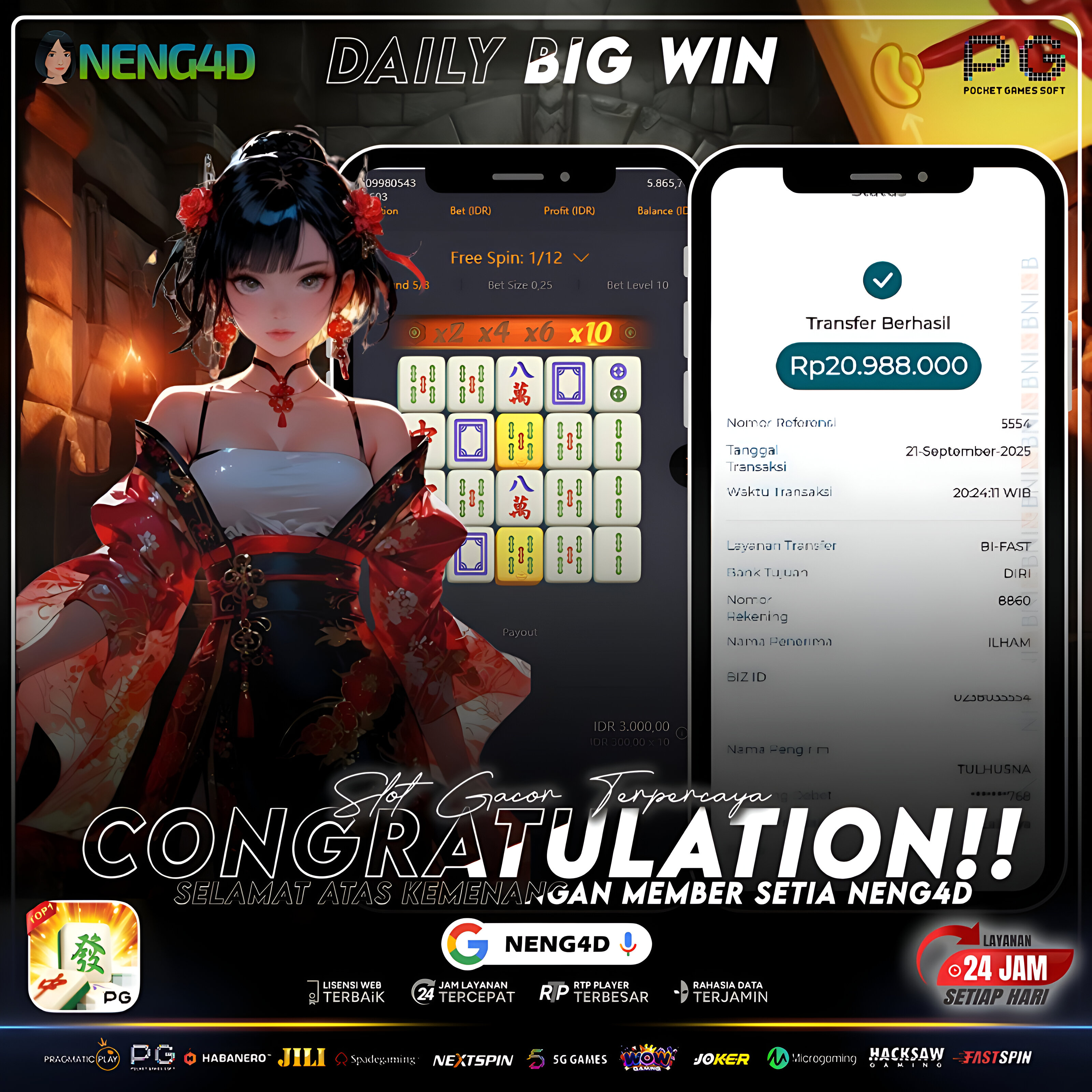 PG SOFT - JACKPOT SLOT MAHJONG WAYS Rp.20.988.000