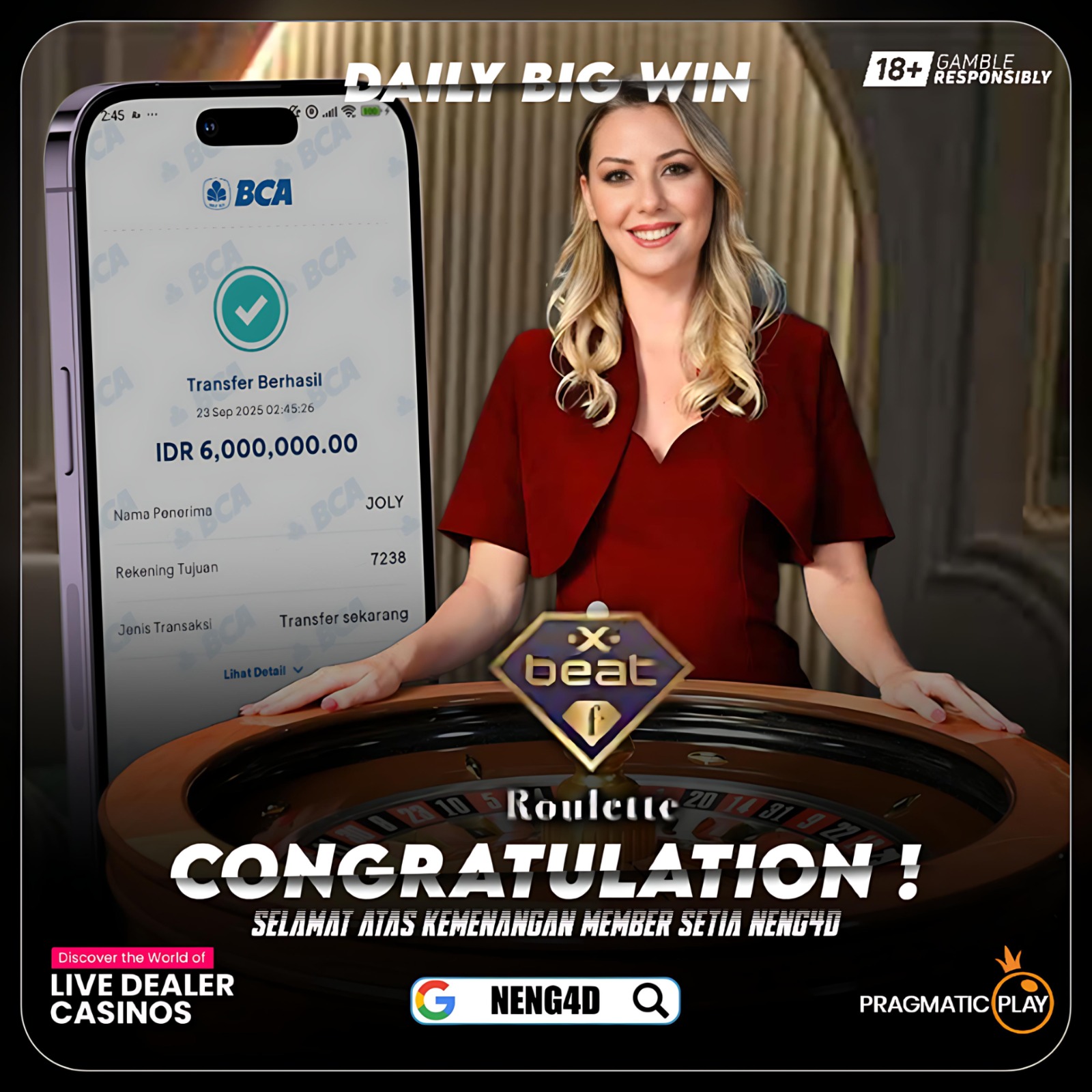 X-BEAT ROULETTE BAWA CUAN BARENG NENG4D