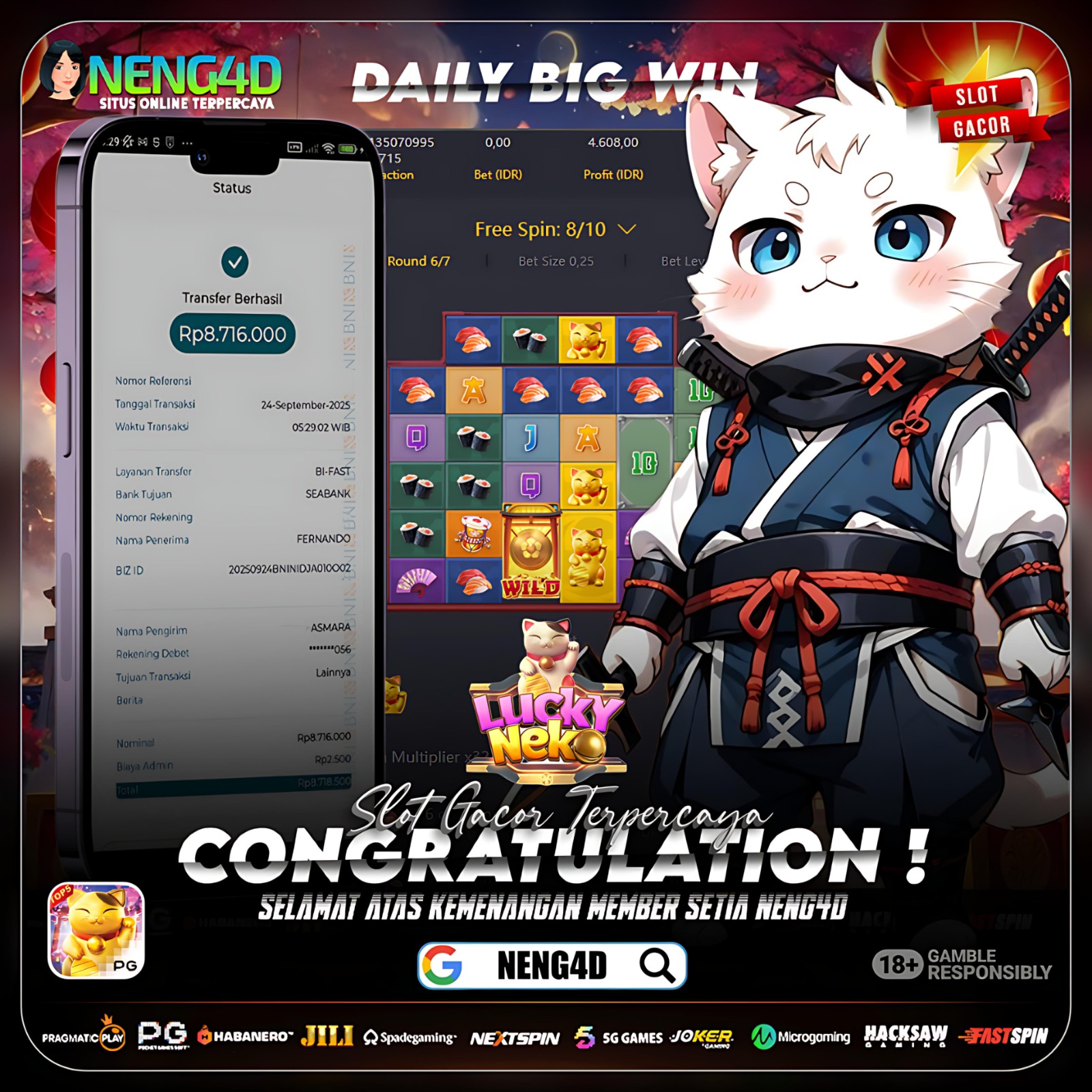 CUAN BARENG NENG4D DI LUCKY NEKO