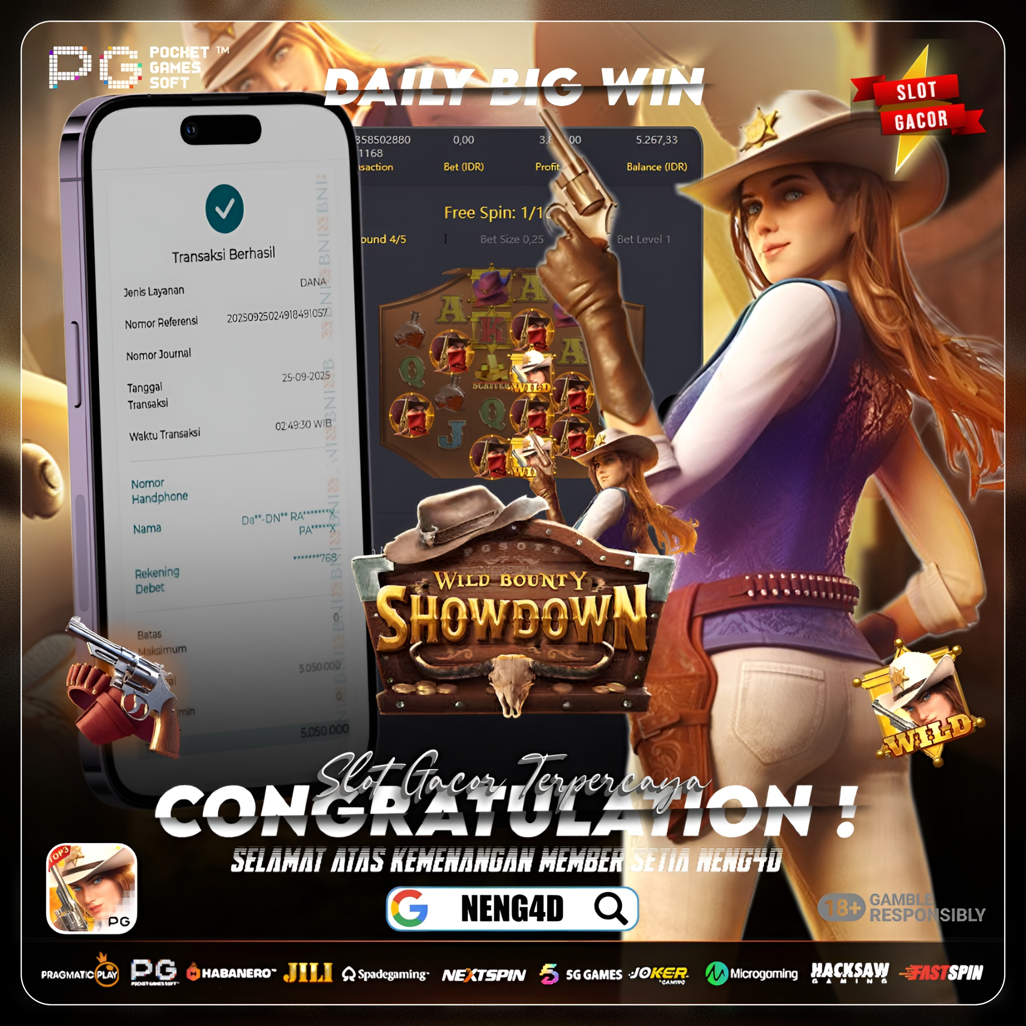 WILD BOUNTY SHOWDOWN PG SOFT PANAS BARENG NENG4D