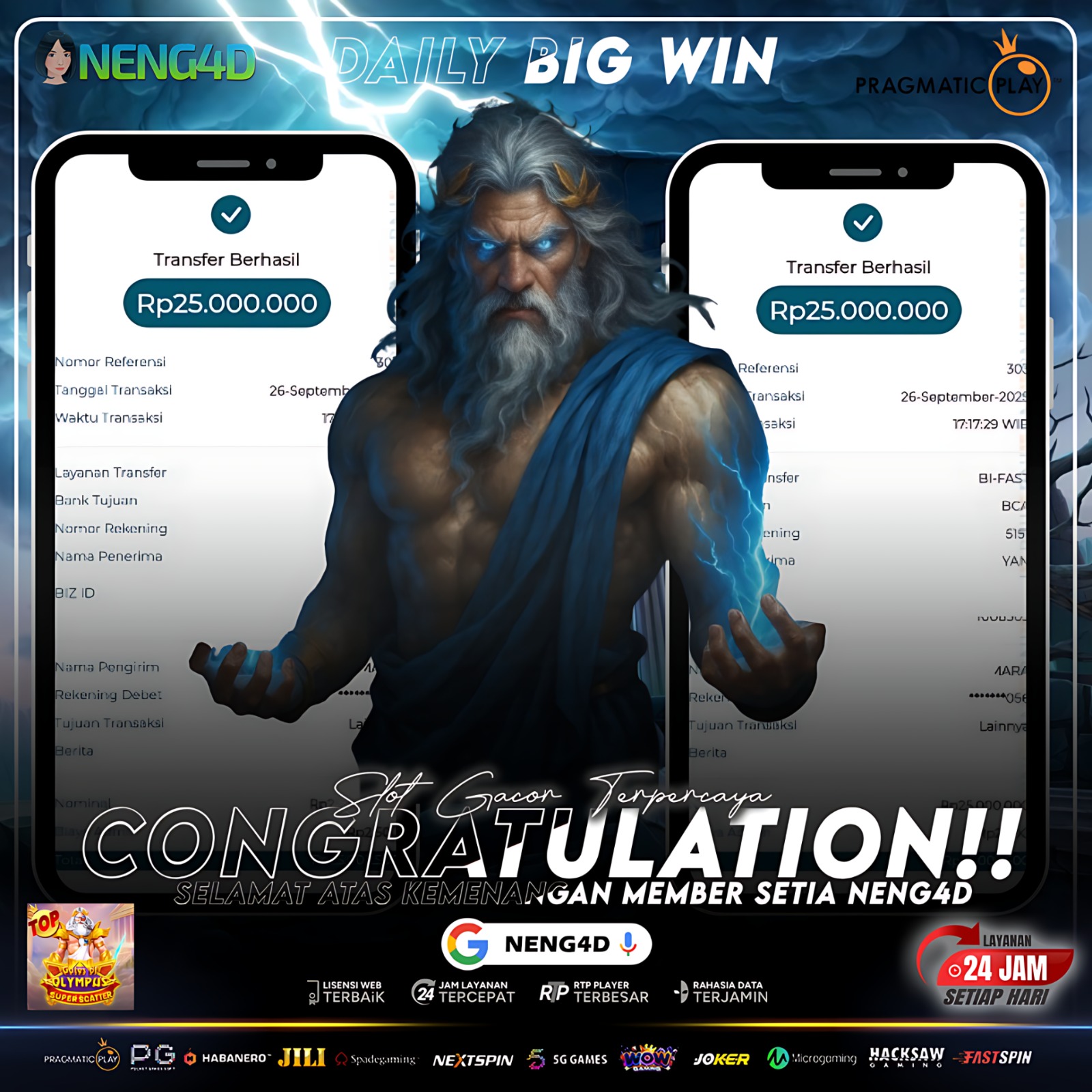 PRAGMATIC PLAY - GATES OF OLYMPUS SUPER SCATTER Rp.50.000.000