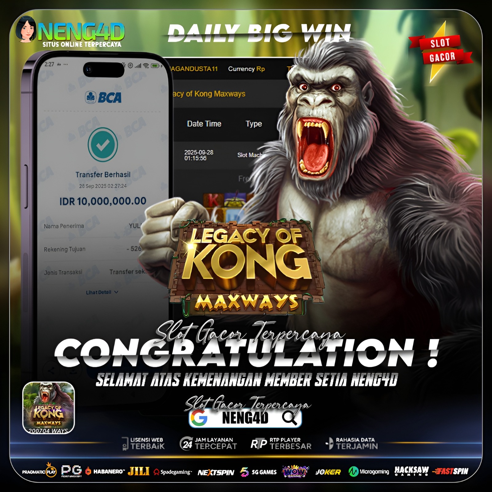 LEGACY OF KONG MEGAWAYS MENGGUNCANG