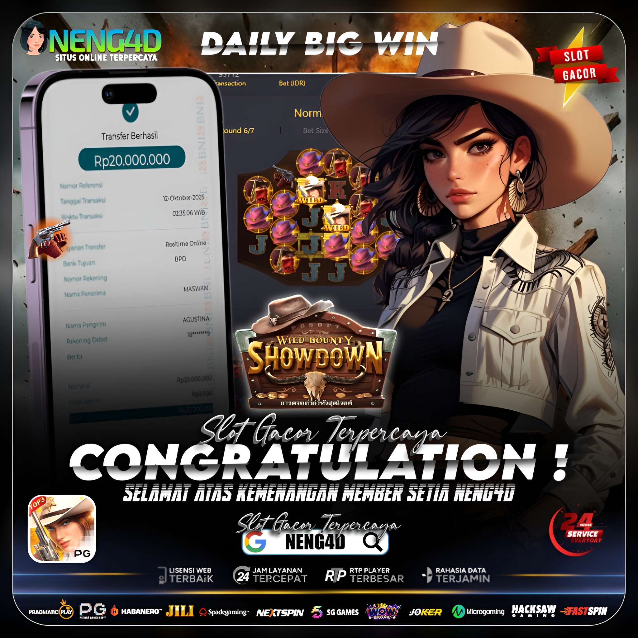 DUEL PANAS DI WILD BOUNTY SHOWDOWN! MEMBER NENG4D RAIH JACKPOT FANTASTIS 20 JUTA!