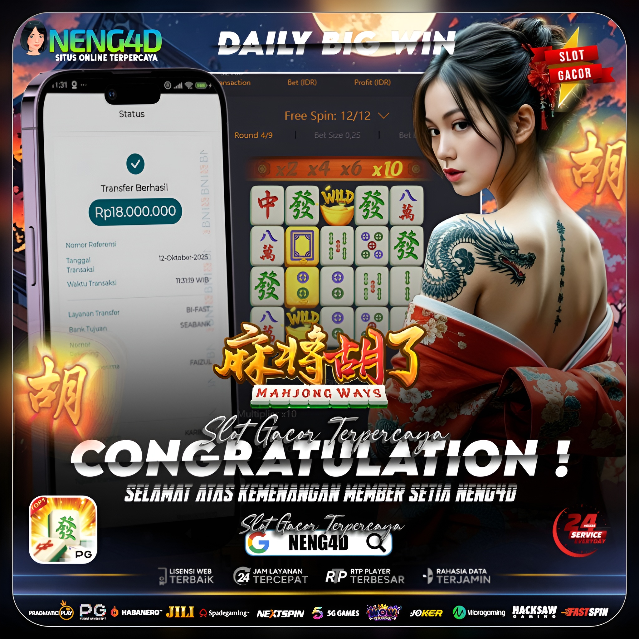HOKI MELEDAK! MEMBER NENG4D MENANG BESAR 18 JUTA DI MAHJONG WAYS PG SOFT!