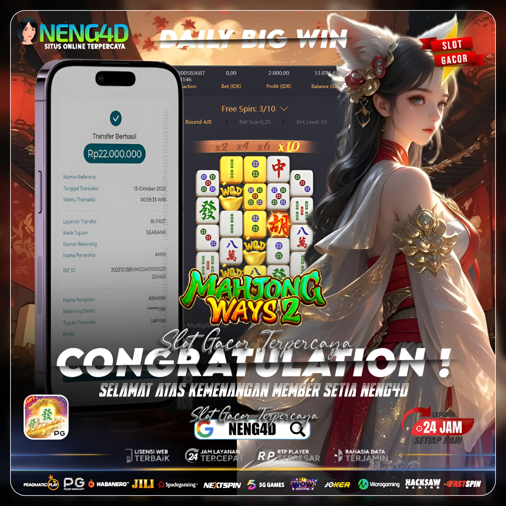 KEMENANGAN FANTASTIS DI MAHJONG WAYS 2 PG SOFT BARENG NENG4D