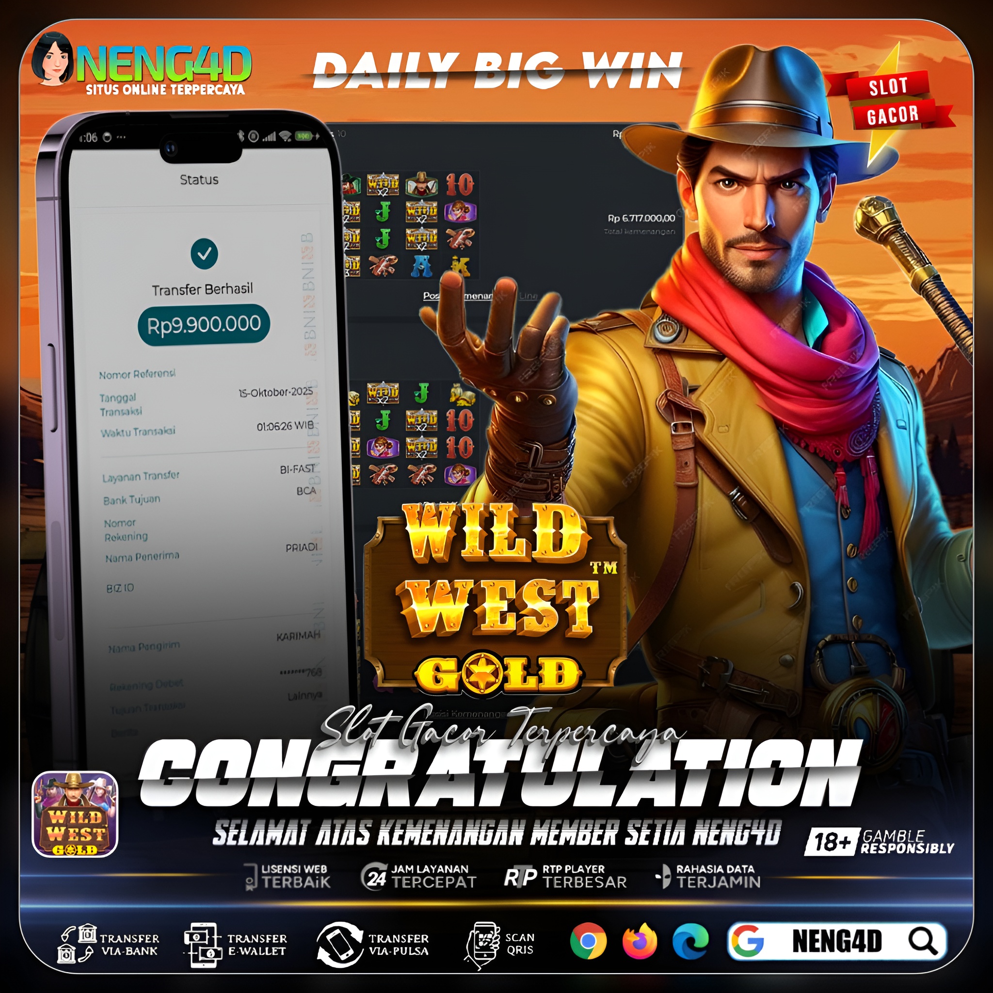 WILD WEST GOLD MELEDAK JACKPOT 9,9 JUTA MENDARAT TANPA AMPUN