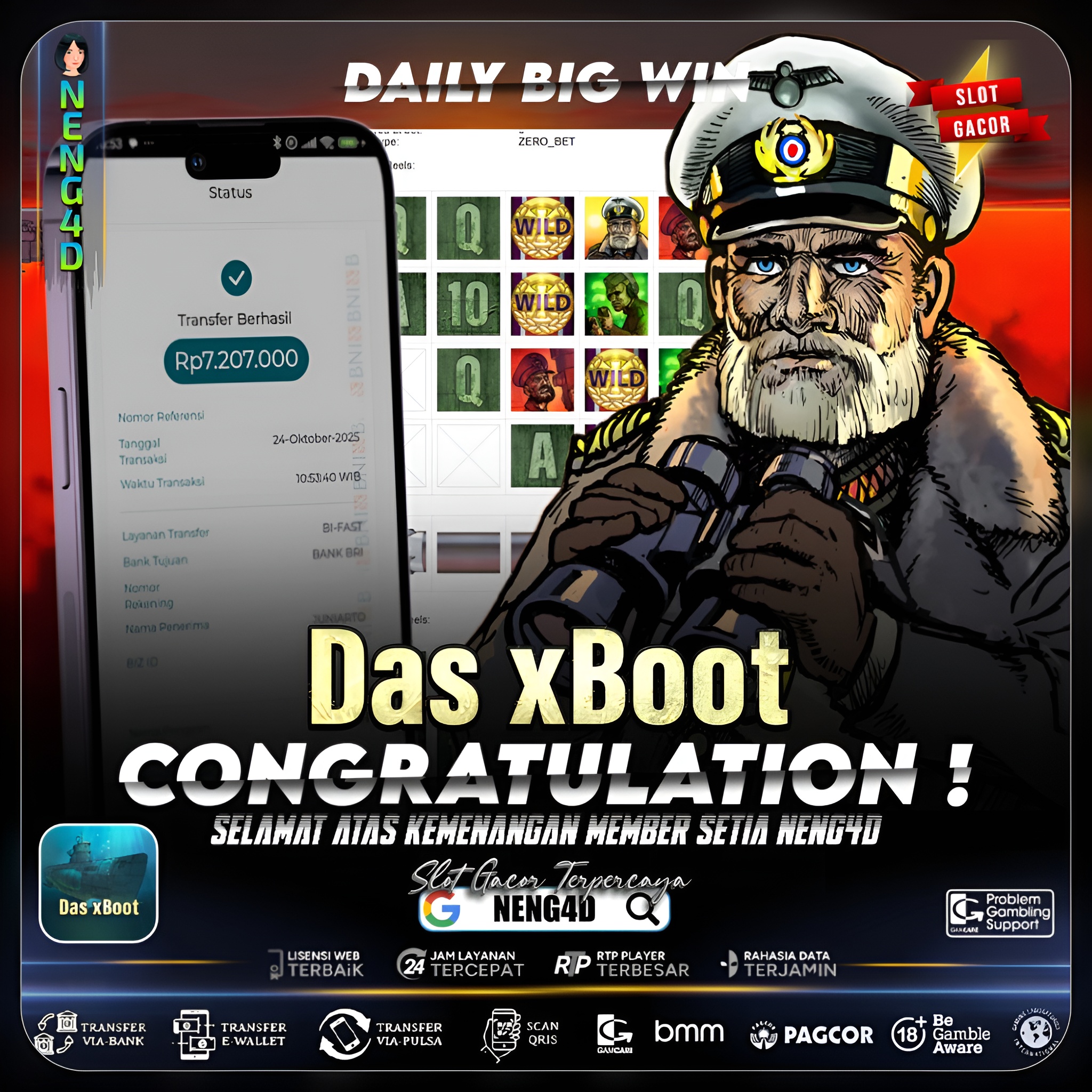 Kemenangan 7 Juta Member Setia NENG4D di Permainan Das xBoot NoLimit City