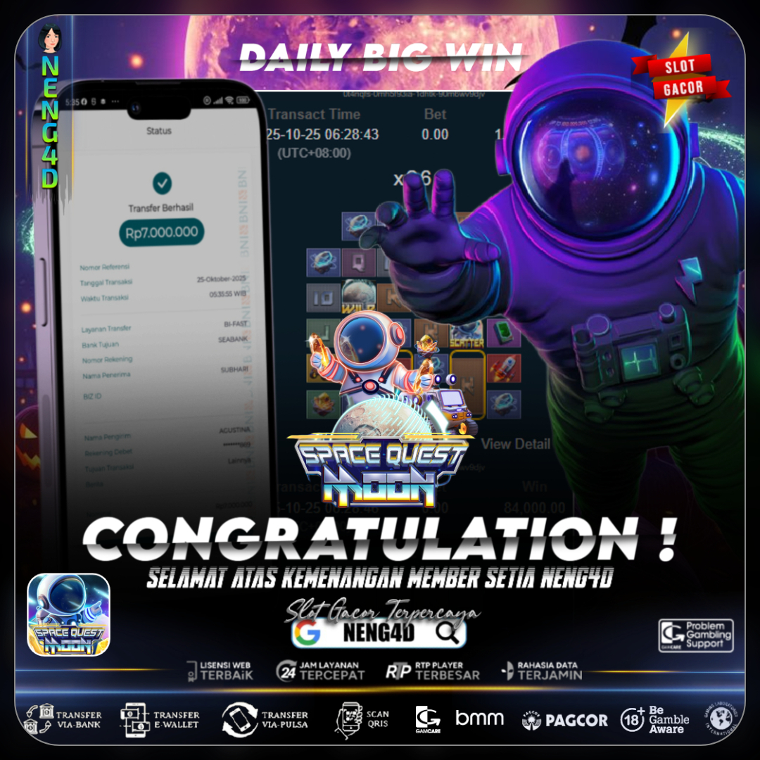 Kemenangan 7 Juta Member Setia NENG4D di Permainan Space Quest: Moon Live 22