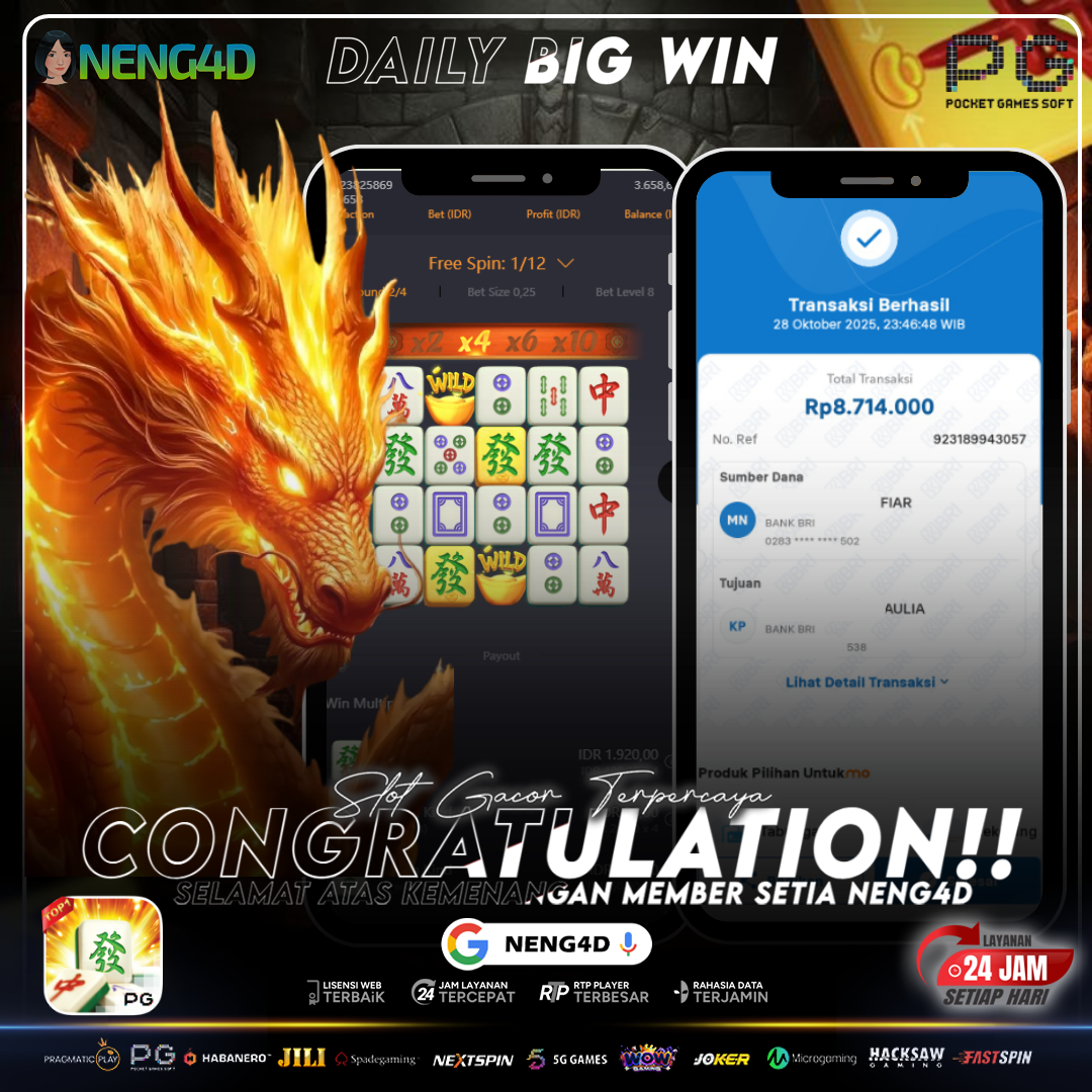 MEMBER SETIA NENG4D RAIH KEMENANGAN RP 8.700.000 DI MAHJONG WAYS PG SOFT