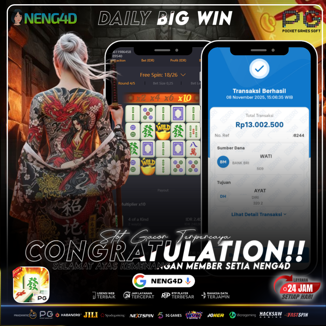 MEMBER SETIA NENG4D MENANG 13 JUTA DI MAHJONG WAYS PG SOFT