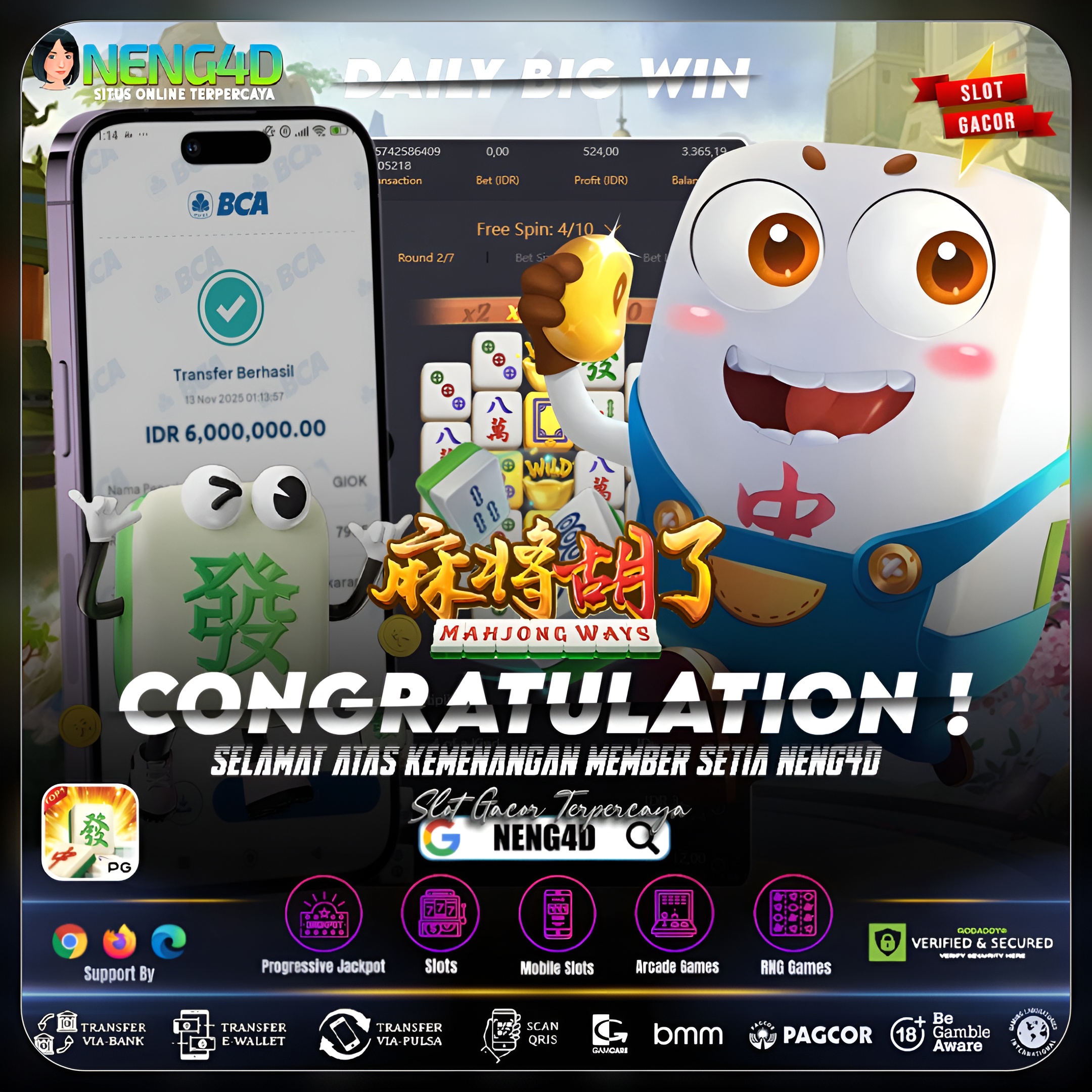 MENANG 6 JUTA MAIN DI MAHJONG WAYS PG SOFT