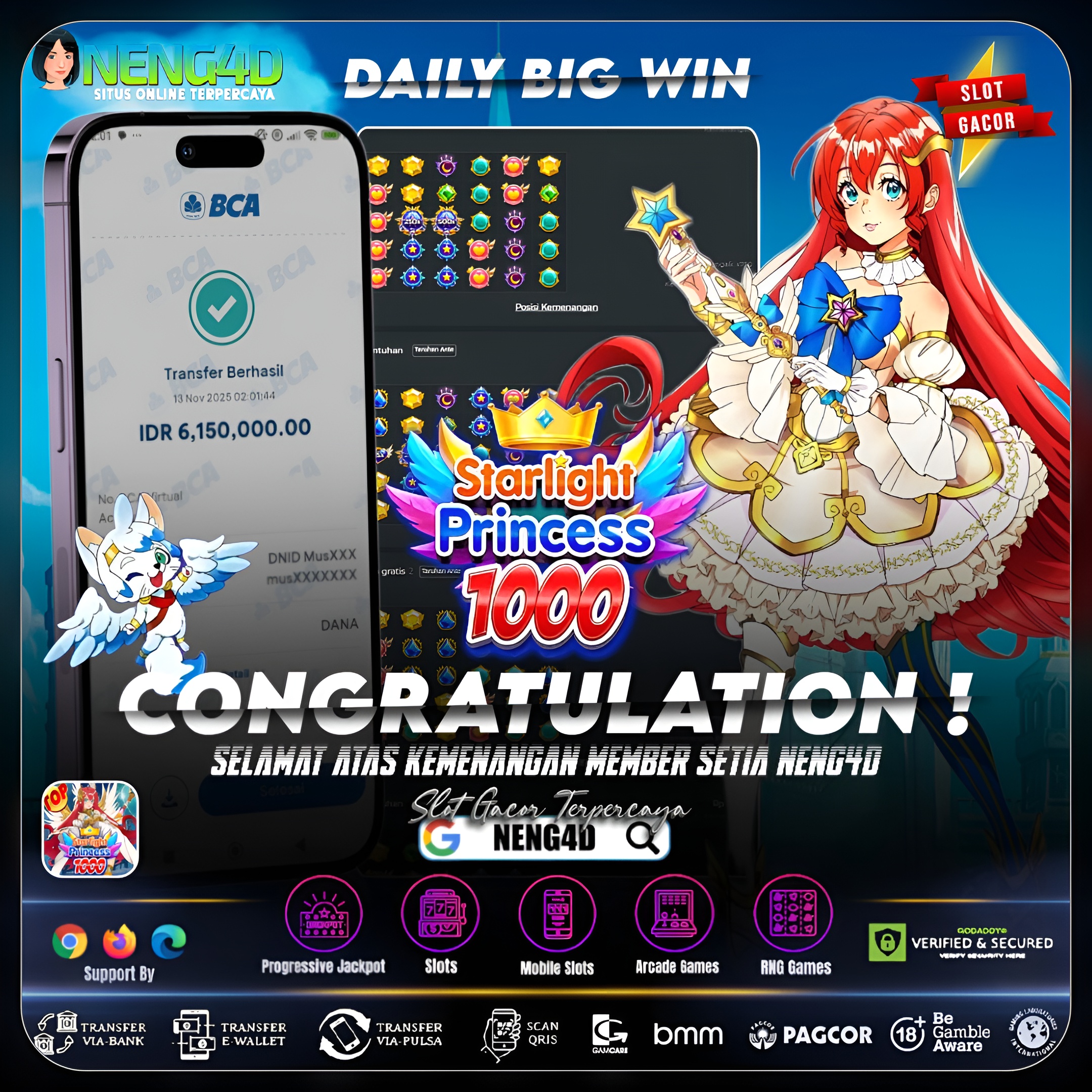 MENANG 6 JUTA MAIN DI STARLIGHT PRINCESS 1000 PRAGMATIC PLAY