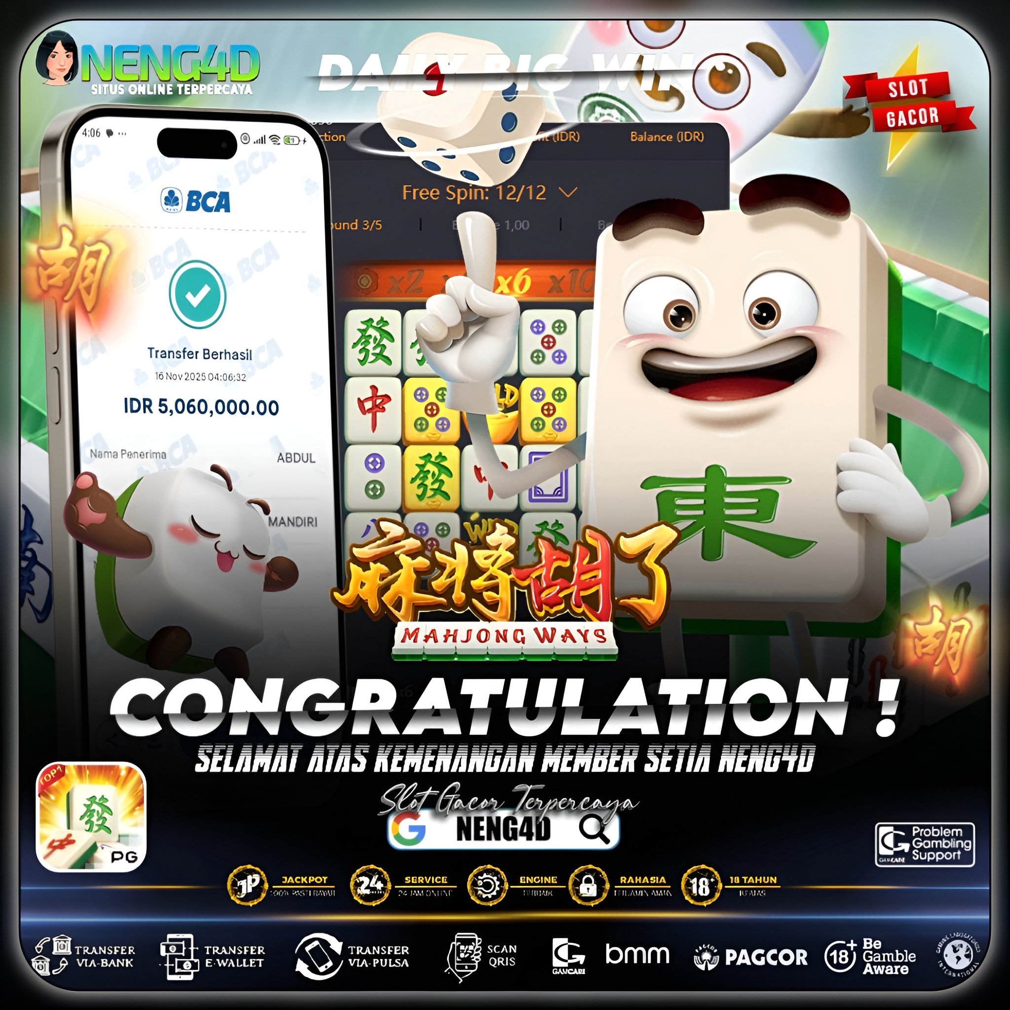 MENANG 5JT MAIN DI MAHJONG WAYS PG SOFT