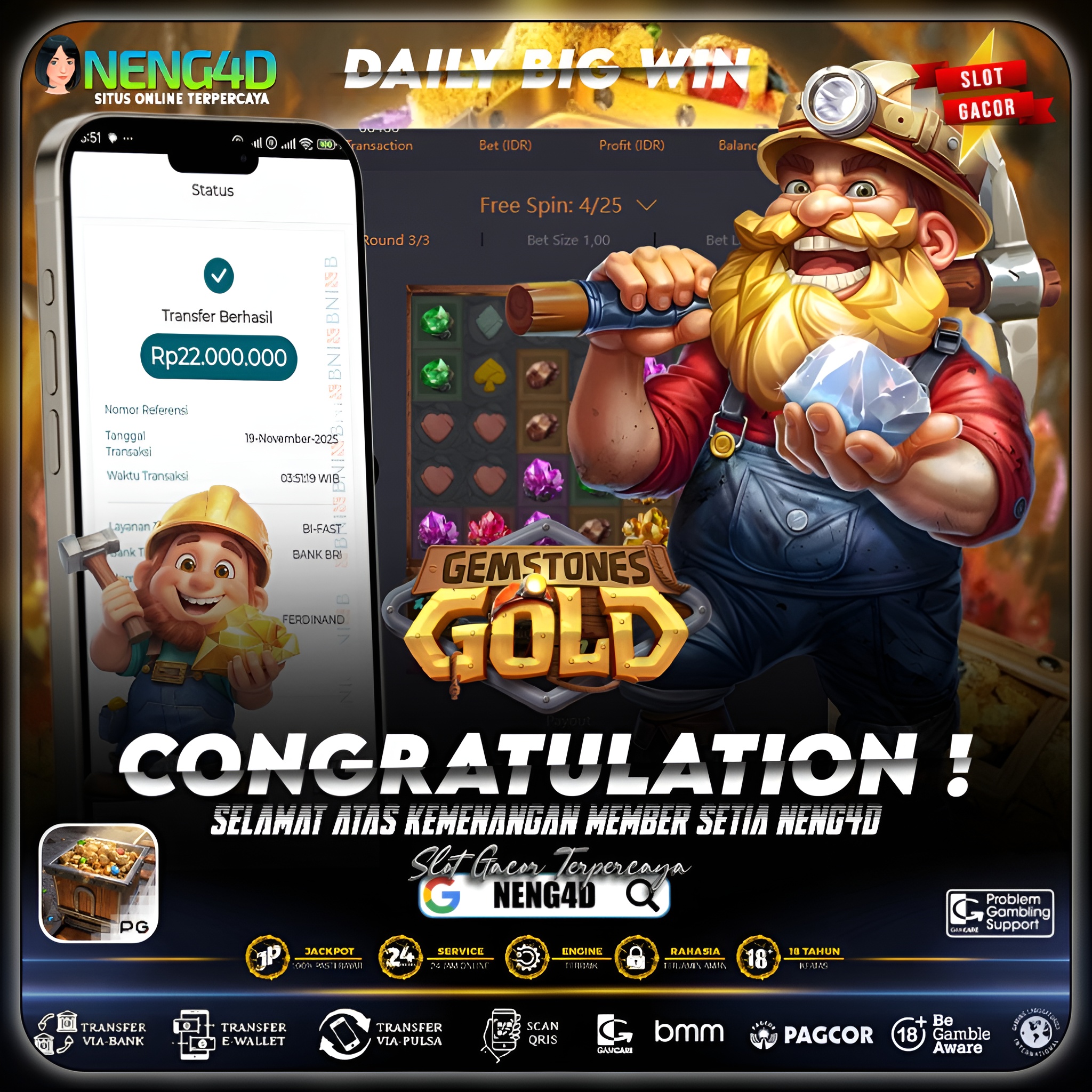 KEMENANGAN MEMBER SETIA NENG4D