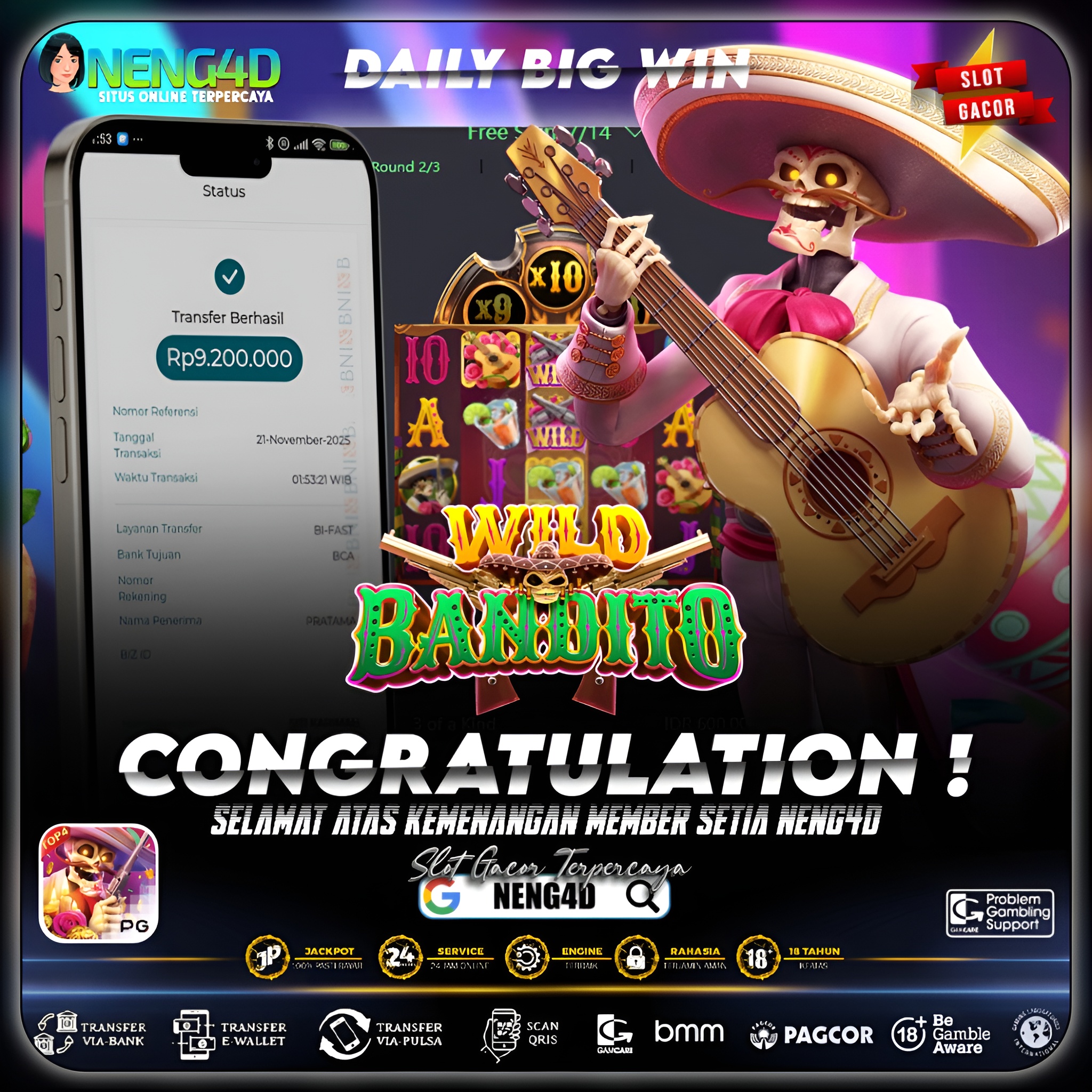 KEMENANGAN MEMBER SETIA NENG4D