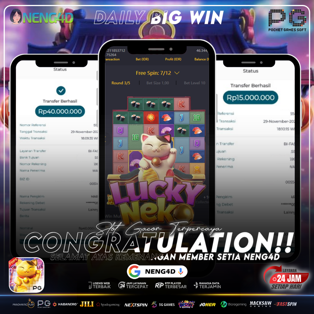 MENANG 55 JT MAIN DI LUCKY NEKO PG SOFT
