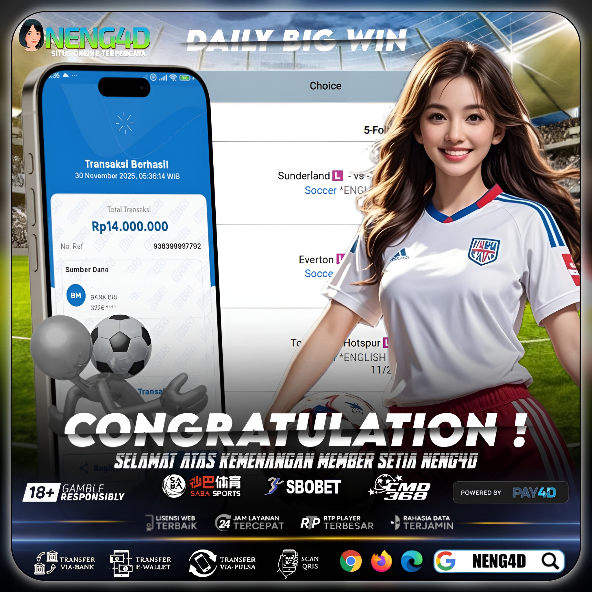 KEMENANGAN 14 JUTA DALAM AKSI MIX PARLAY