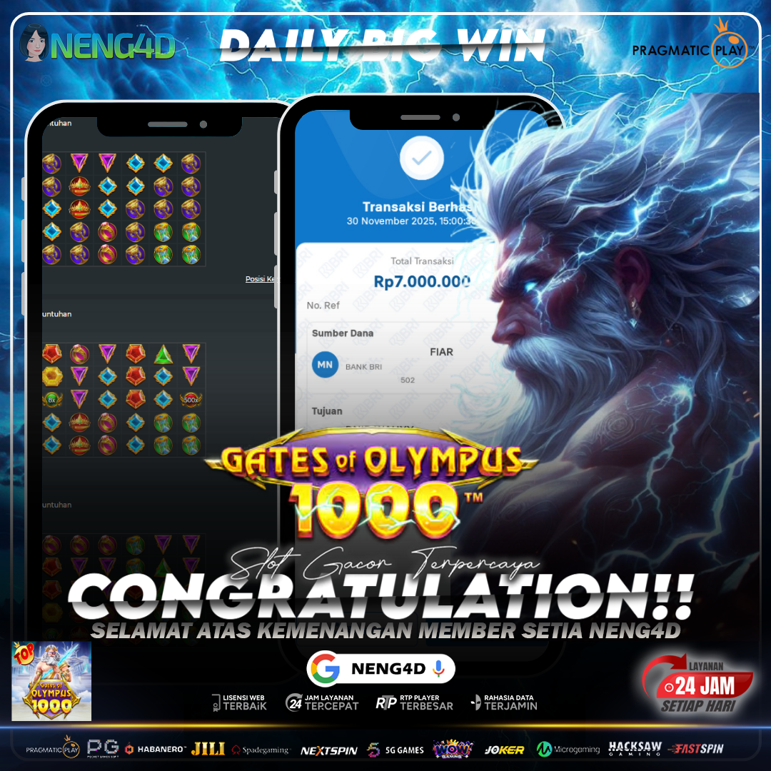 Kemenangan Mengguncang Member Setia NENG4D di Gates of Olympus 1000