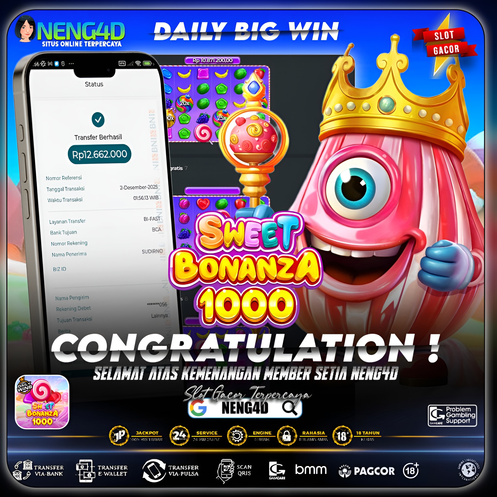 PECAH MANIS 12 JUTA DI SWEET BONANZA 1000